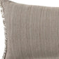 14" X 36" Beige And Gray Lumbar Linen Blend Throw Pillow Cover