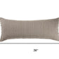 14" X 36" Beige And Gray Lumbar Linen Blend Throw Pillow Cover