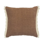 20" Brown And Orange Cotton Throw Pillow Cover