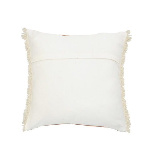 20" Brown And Orange Cotton Throw Pillow Cover