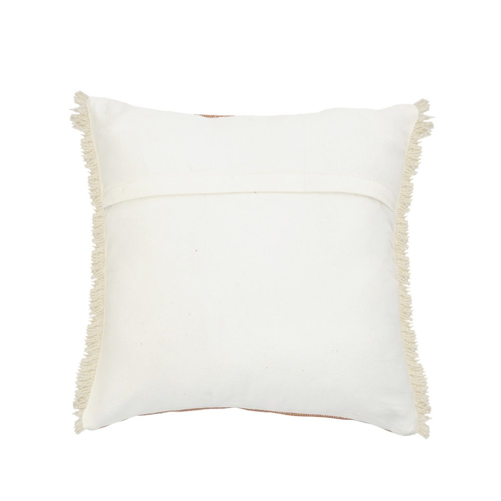 20" Brown And Orange Cotton Throw Pillow Cover