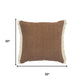 20" Brown And Orange Cotton Throw Pillow Cover