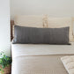 14" X 36" Gray Lumbar Cotton Throw Pillow Cover