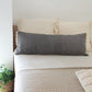 14" X 36" Gray Lumbar Cotton Throw Pillow Cover