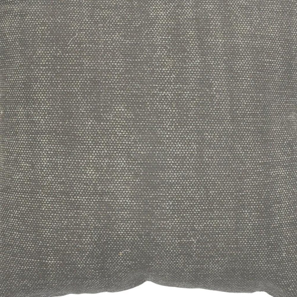 20" Gray Cotton Throw Pillow Cover