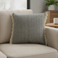 20" Gray Cotton Throw Pillow Cover