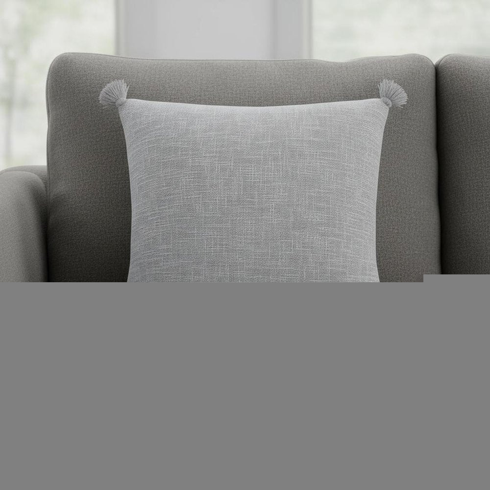 20" Gray Cotton Throw Pillow Cover