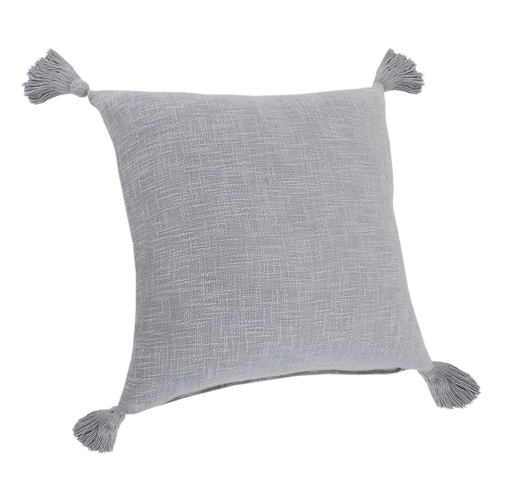 20" Gray Cotton Throw Pillow Cover