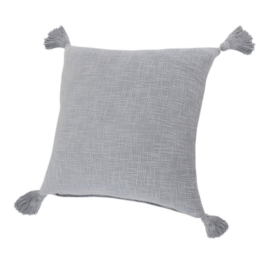20" Gray Cotton Throw Pillow Cover