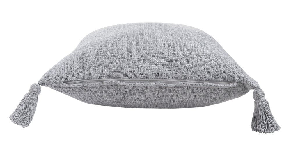 20" Gray Cotton Throw Pillow Cover