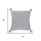 20" Gray Cotton Throw Pillow Cover