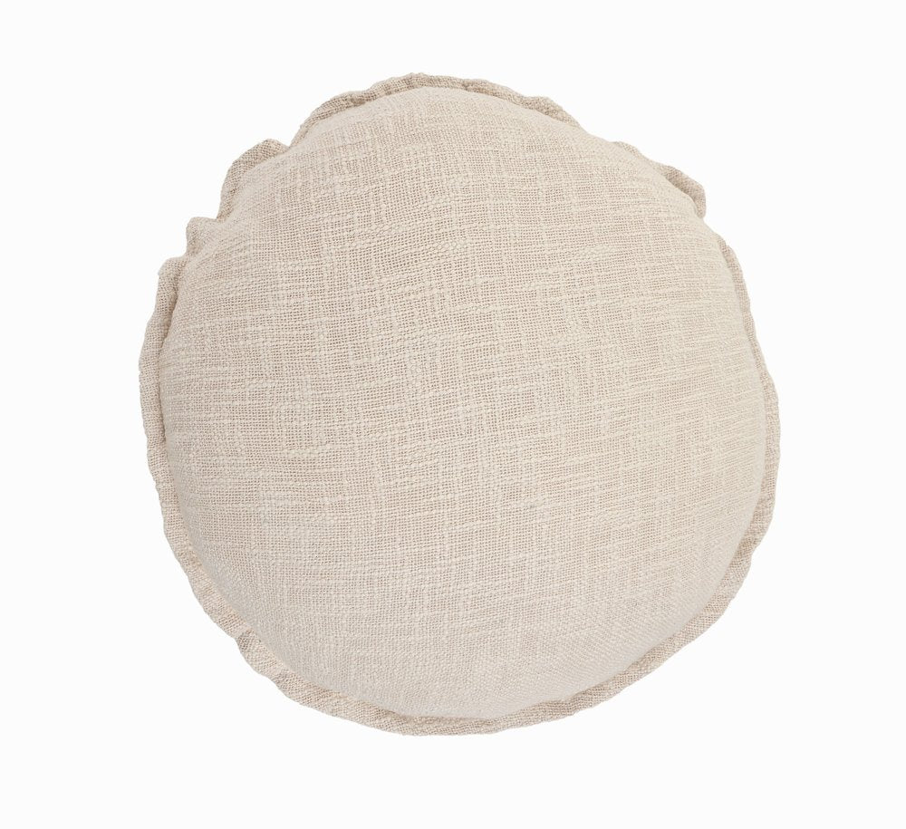 20" Beige Cotton Throw Pillow Cover