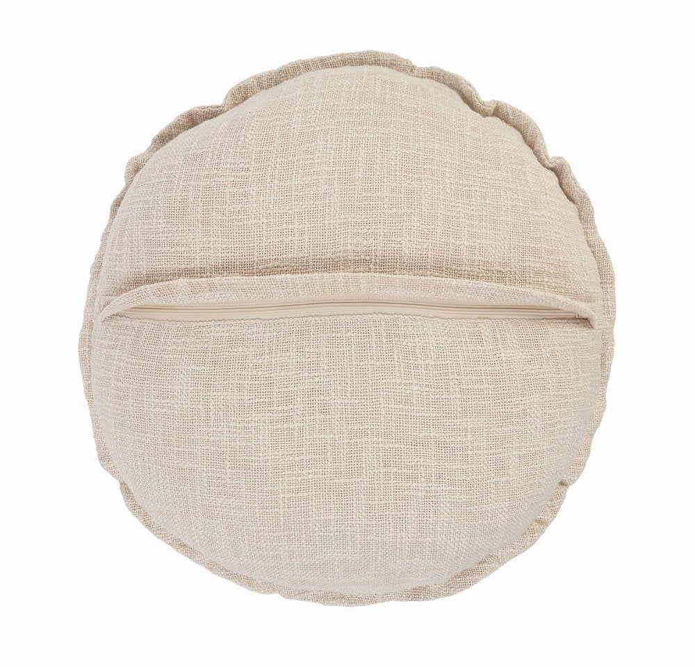 20" Beige Cotton Throw Pillow Cover