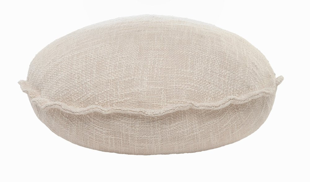 20" Beige Cotton Throw Pillow Cover