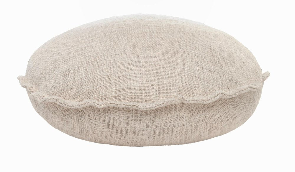 20" Beige Cotton Throw Pillow Cover