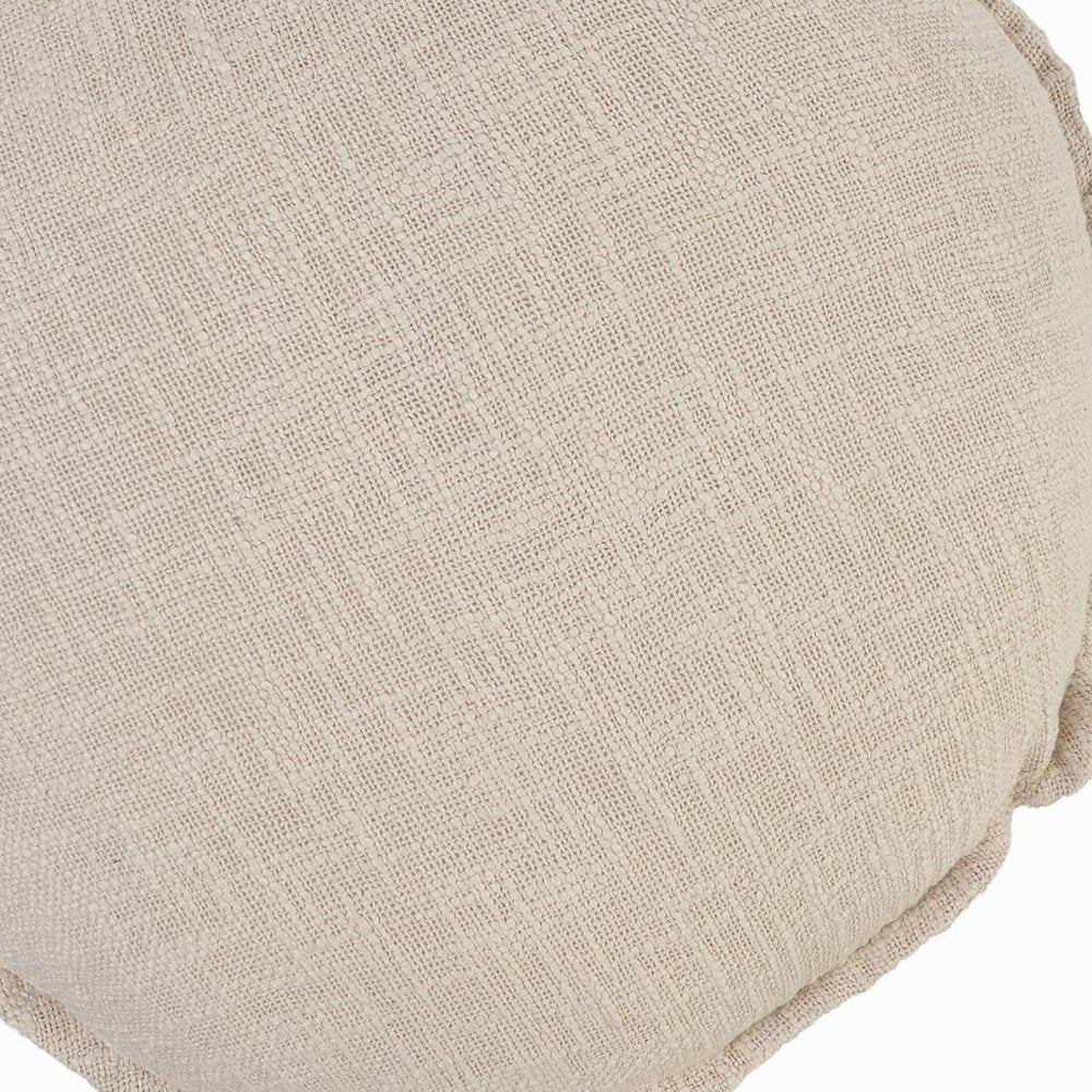 20" Beige Cotton Throw Pillow Cover