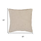 20" Beige Cotton Throw Pillow Cover
