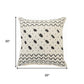 20" Tan And Black Cotton Throw Pillow Cover