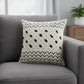 20" Tan And Black Cotton Throw Pillow Cover
