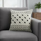 20" Tan And Black Cotton Throw Pillow Cover