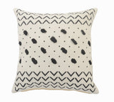 20" Tan And Black Cotton Throw Pillow Cover