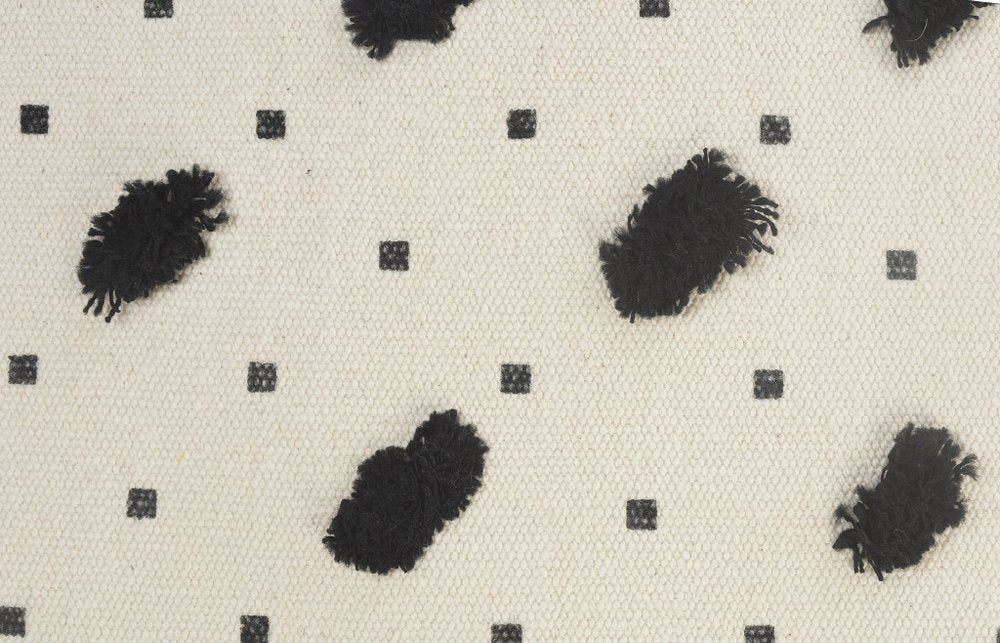 20" Tan And Black Cotton Throw Pillow Cover