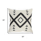 20" Tan And Black Cotton Throw Pillow Cover