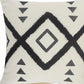 20" Tan And Black Cotton Throw Pillow Cover