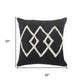 20" Tan And Black Cotton Throw Pillow Cover