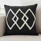 20" Tan And Black Cotton Throw Pillow Cover