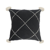 20" Tan And Black Cotton Throw Pillow Cover