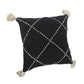 20" Tan And Black Cotton Throw Pillow Cover