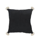 20" Tan And Black Cotton Throw Pillow Cover