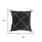 20" Tan And Black Cotton Throw Pillow Cover