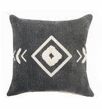 20" Tan And Black Cotton Throw Pillow Cover