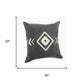 20" Tan And Black Cotton Throw Pillow Cover