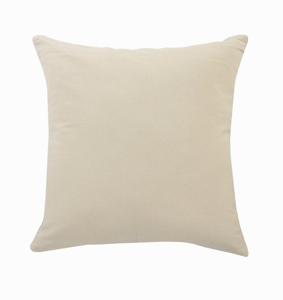 20" Tan And Black Cotton Throw Pillow Cover