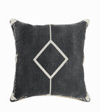 20" Tan And Black Cotton Throw Pillow Cover