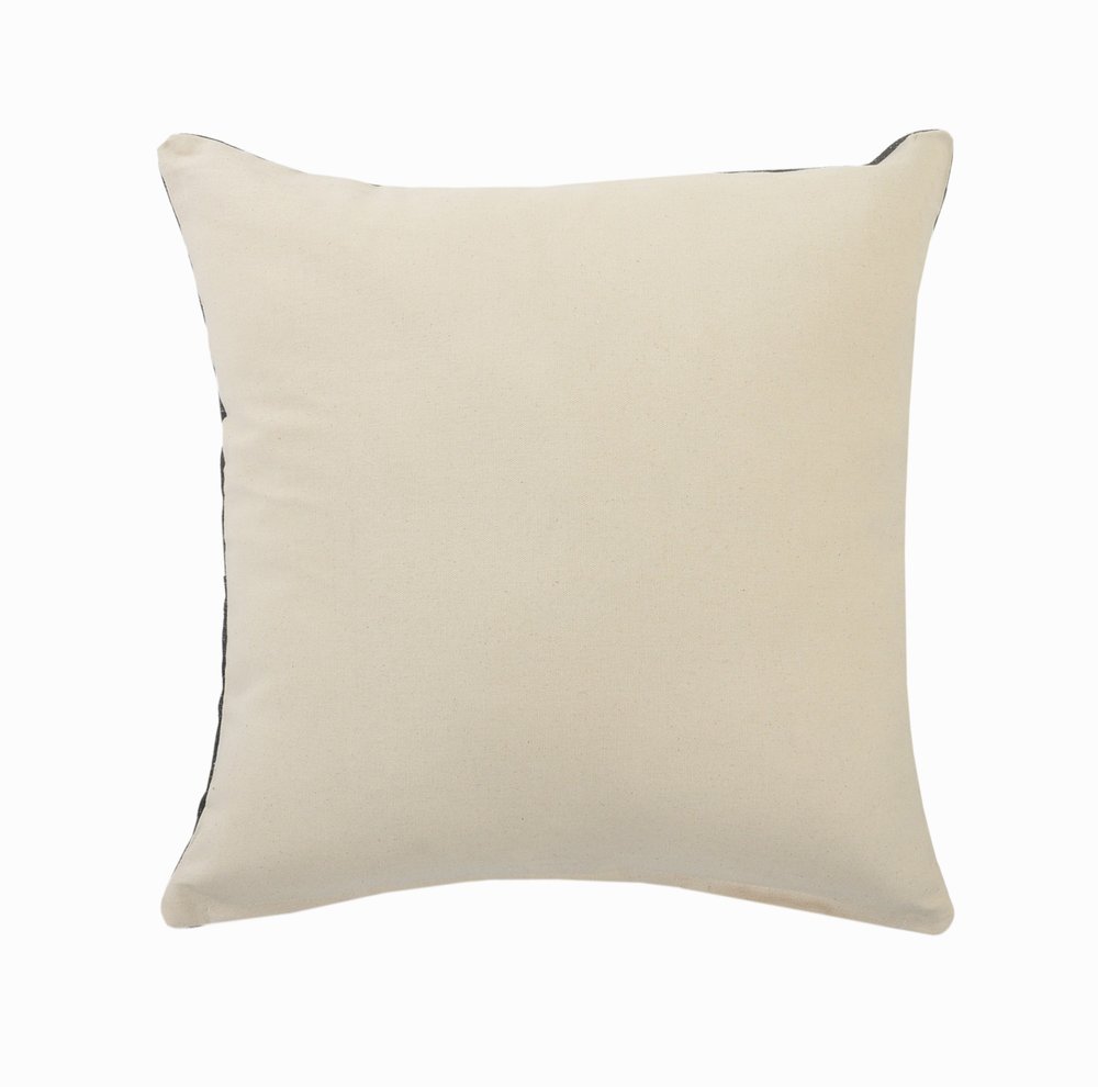 20" Tan And Black Cotton Throw Pillow Cover