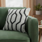 20" White And Black Geometric Cotton Throw Pillow Cover