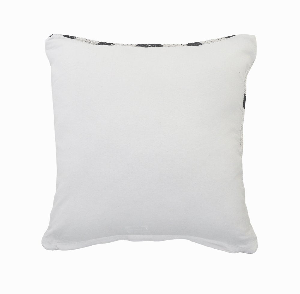 20" White And Black Geometric Cotton Throw Pillow Cover
