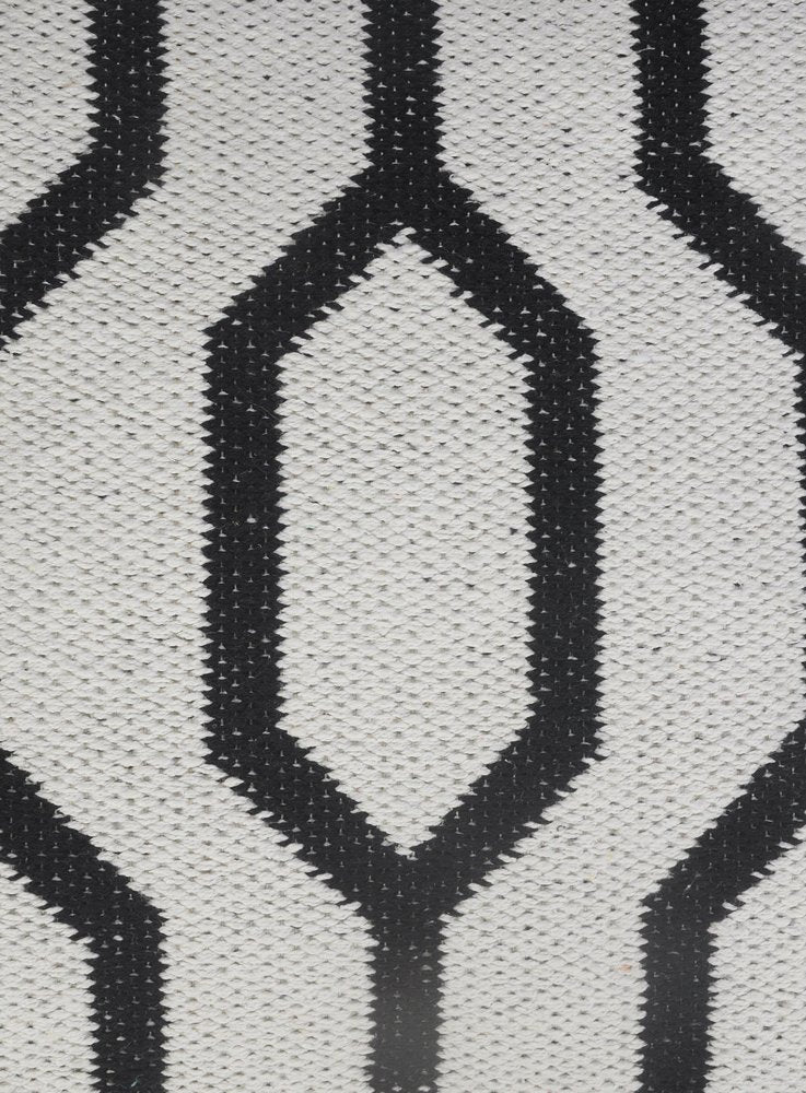 20" White And Black Geometric Cotton Throw Pillow Cover