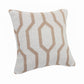 20" White And Tan Geometric Cotton Throw Pillow Cover