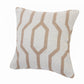 20" White And Tan Geometric Cotton Throw Pillow Cover