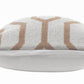 20" White And Tan Geometric Cotton Throw Pillow Cover