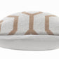 20" White And Tan Geometric Cotton Throw Pillow Cover