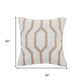 20" White And Tan Geometric Cotton Throw Pillow Cover