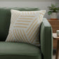 20" White And Tan Geometric Cotton Throw Pillow Cover