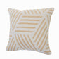 20" White And Tan Geometric Cotton Throw Pillow Cover