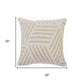 20" White And Tan Geometric Cotton Throw Pillow Cover